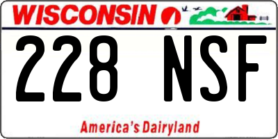 WI license plate 228NSF