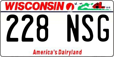 WI license plate 228NSG