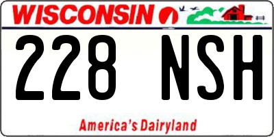 WI license plate 228NSH