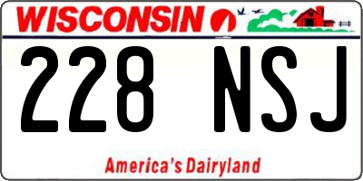 WI license plate 228NSJ
