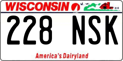 WI license plate 228NSK
