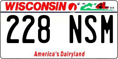 WI license plate 228NSM