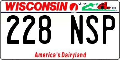 WI license plate 228NSP