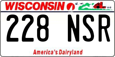 WI license plate 228NSR
