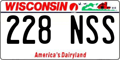WI license plate 228NSS