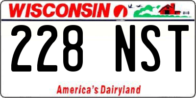 WI license plate 228NST