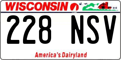 WI license plate 228NSV