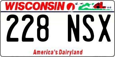 WI license plate 228NSX