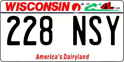 WI license plate 228NSY