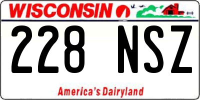 WI license plate 228NSZ
