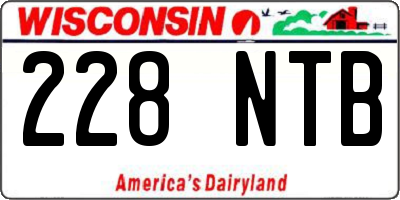 WI license plate 228NTB