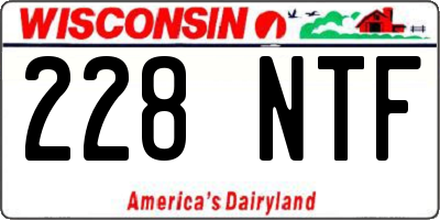 WI license plate 228NTF