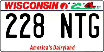 WI license plate 228NTG