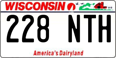 WI license plate 228NTH
