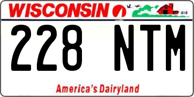 WI license plate 228NTM