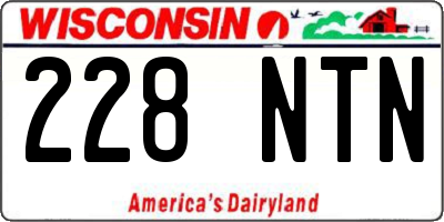 WI license plate 228NTN