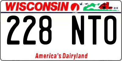 WI license plate 228NTO