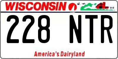 WI license plate 228NTR