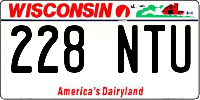 WI license plate 228NTU
