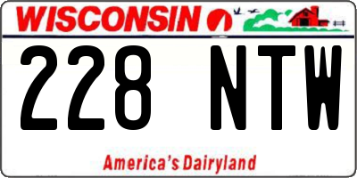 WI license plate 228NTW