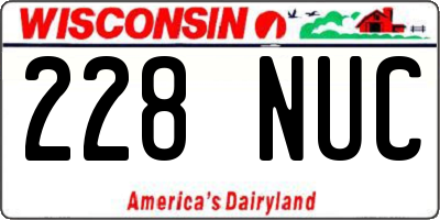 WI license plate 228NUC