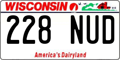 WI license plate 228NUD