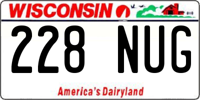 WI license plate 228NUG