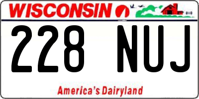 WI license plate 228NUJ
