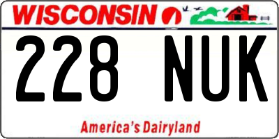 WI license plate 228NUK