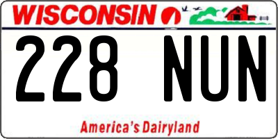 WI license plate 228NUN