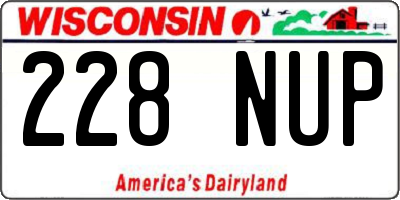 WI license plate 228NUP