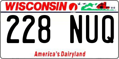 WI license plate 228NUQ