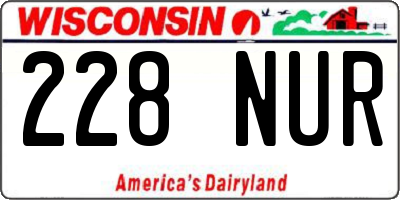 WI license plate 228NUR