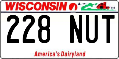 WI license plate 228NUT