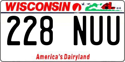 WI license plate 228NUU