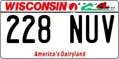 WI license plate 228NUV