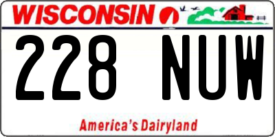 WI license plate 228NUW