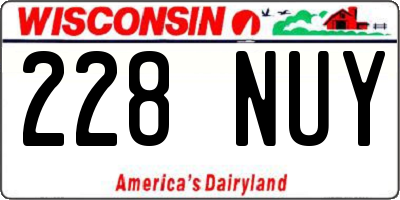 WI license plate 228NUY