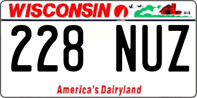 WI license plate 228NUZ