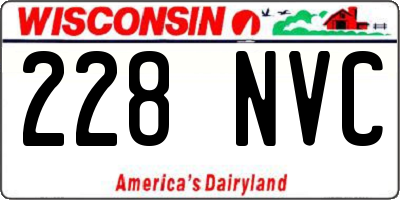 WI license plate 228NVC