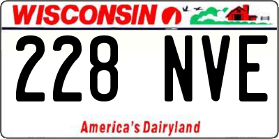 WI license plate 228NVE