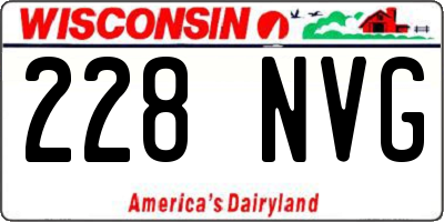 WI license plate 228NVG