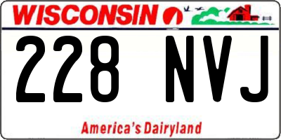 WI license plate 228NVJ
