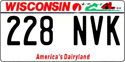 WI license plate 228NVK