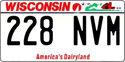 WI license plate 228NVM