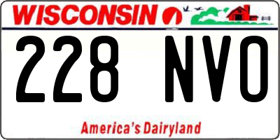 WI license plate 228NVO