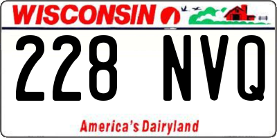 WI license plate 228NVQ