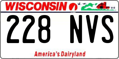 WI license plate 228NVS