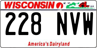 WI license plate 228NVW