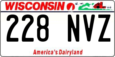 WI license plate 228NVZ